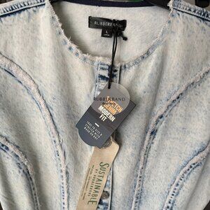 Denim Acid Wash Belted Mini Dress